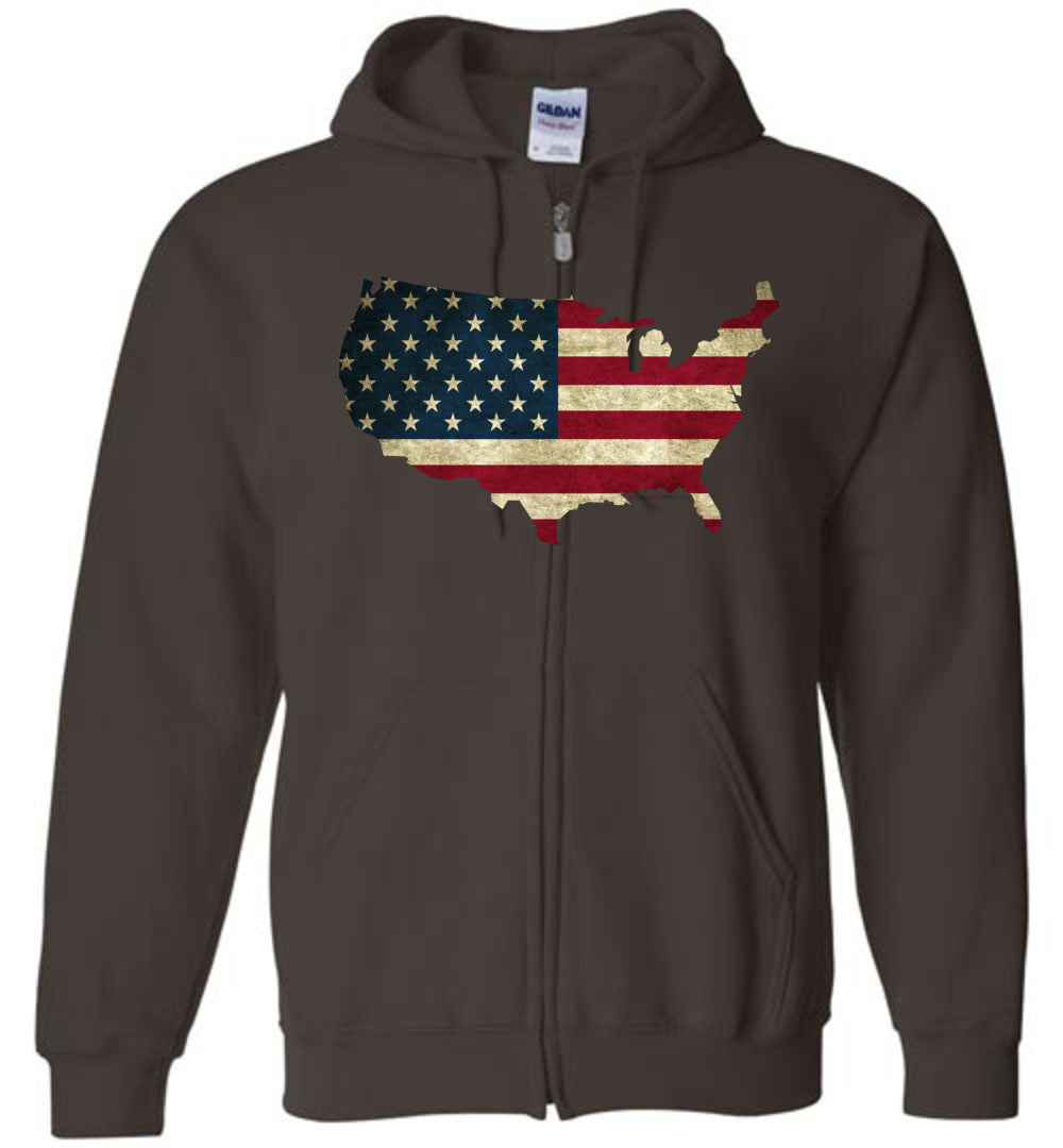 USA Flag in USA Map