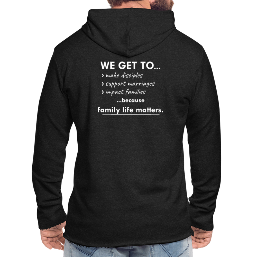We Get To, Family Matters - Unisex Lightweight Terry Hoodie - charcoal grey
